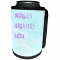 3dRose Patricia Sanders Creations - Aqua Worlds Greatest Mom Mothers Day - Can Cooler Bottle Wrap (cc_29362)