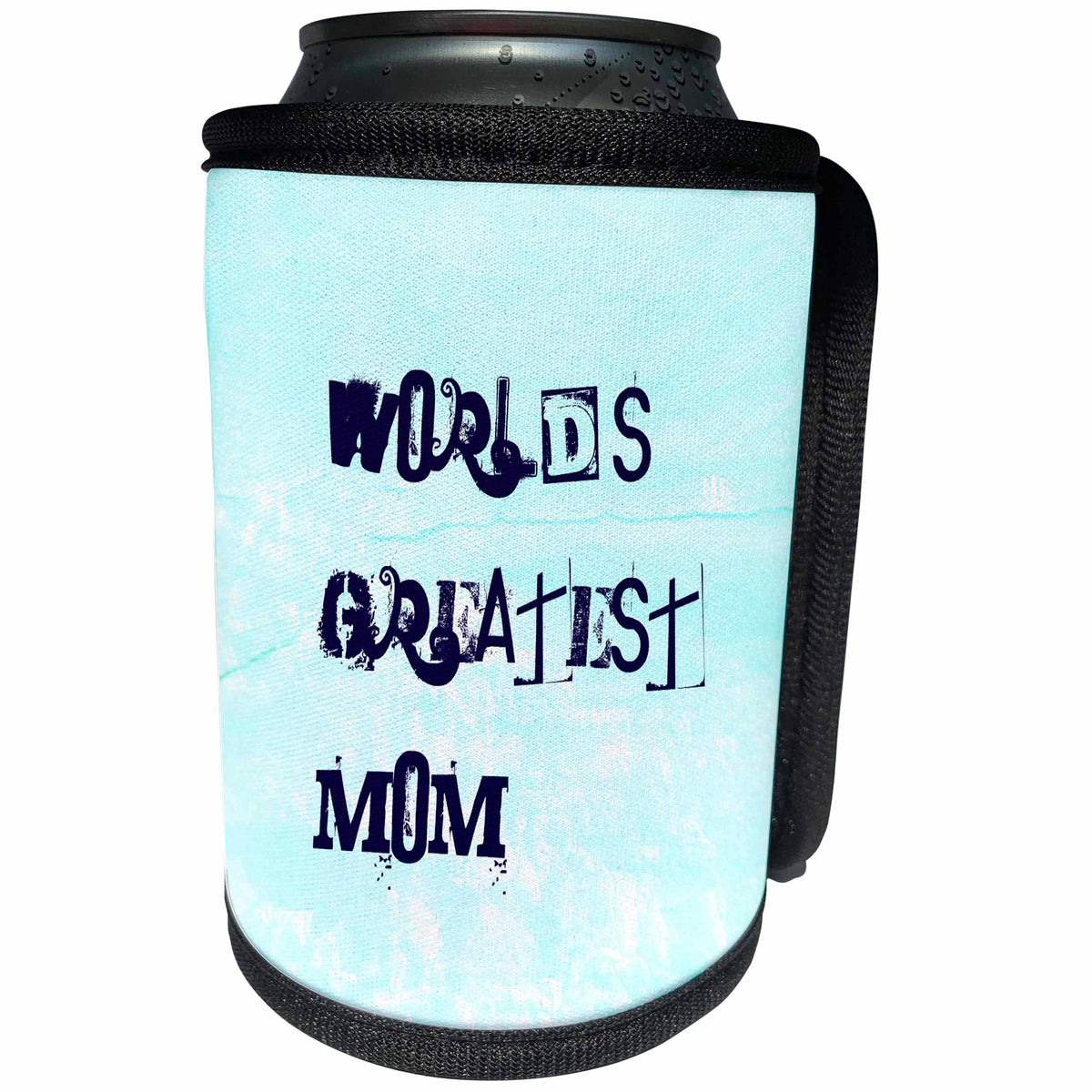3dRose Patricia Sanders Creations - Worlds Greatest Mom Words Mothers Day - Can Cooler Bottle Wrap (cc_29364)
