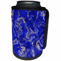 3dRose Andrea Haase Abstract Art And Design - Blue Marbled Paint - Can Cooler Bottle Wrap (cc_293823)