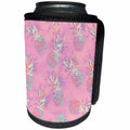 3dRose Andrea Haase Allover Pattern - Pink Pineapple Watercolor Pattern - Can Cooler Bottle Wrap (cc_293828)
