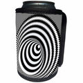 3dRose Andrea Haase Graphic Art - Pop Art Circles In Black And White - Can Cooler Bottle Wrap (cc_293831)
