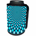 3dRose Andrea Haase Graphic Art - Op Art Design In Shades Of Turquoise - Can Cooler Bottle Wrap (cc_293832)