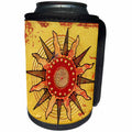 3dRose Andrea Haase Art Illustration - Mixed Media Collage Art Painting With Abstract Sun Ornament - Can Cooler Bottle Wrap (cc_293841)