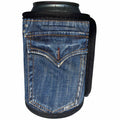 3dRose Andrea Haase Still Life Photography - Image Of Washed Out Denim Jeans Pocket - Can Cooler Bottle Wrap (cc_293846)