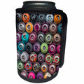 3dRose Andrea Haase Still Life Photography - Collection Of Spray Paint Cans - Can Cooler Bottle Wrap (cc_293847)