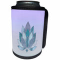 3dRose Andrea Haase Graphic Art - Abstract Lotus Flower Ornament In Blue And Turquoise - Can Cooler Bottle Wrap (cc_293848)