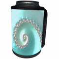 3dRose Andrea Haase Abstract Art And Design - Modern Fractal Design Spiral In Pastel Turquoise - Can Cooler Bottle Wrap (cc_293849)