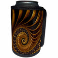 3dRose Andrea Haase Abstract Art And Design - Modern Fractal Spiral Design In Copper And Gold Shades - Can Cooler Bottle Wrap (cc_293850)