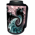 3dRose Andrea Haase Abstract Art And Design - Modern Teal And Pink Spiral Fractal Design - Can Cooler Bottle Wrap (cc_293863)