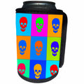 3dRose Andrea Haase Graphic Art - Pop Art Style Pattern With Colorful Skulls - Can Cooler Bottle Wrap (cc_293867)