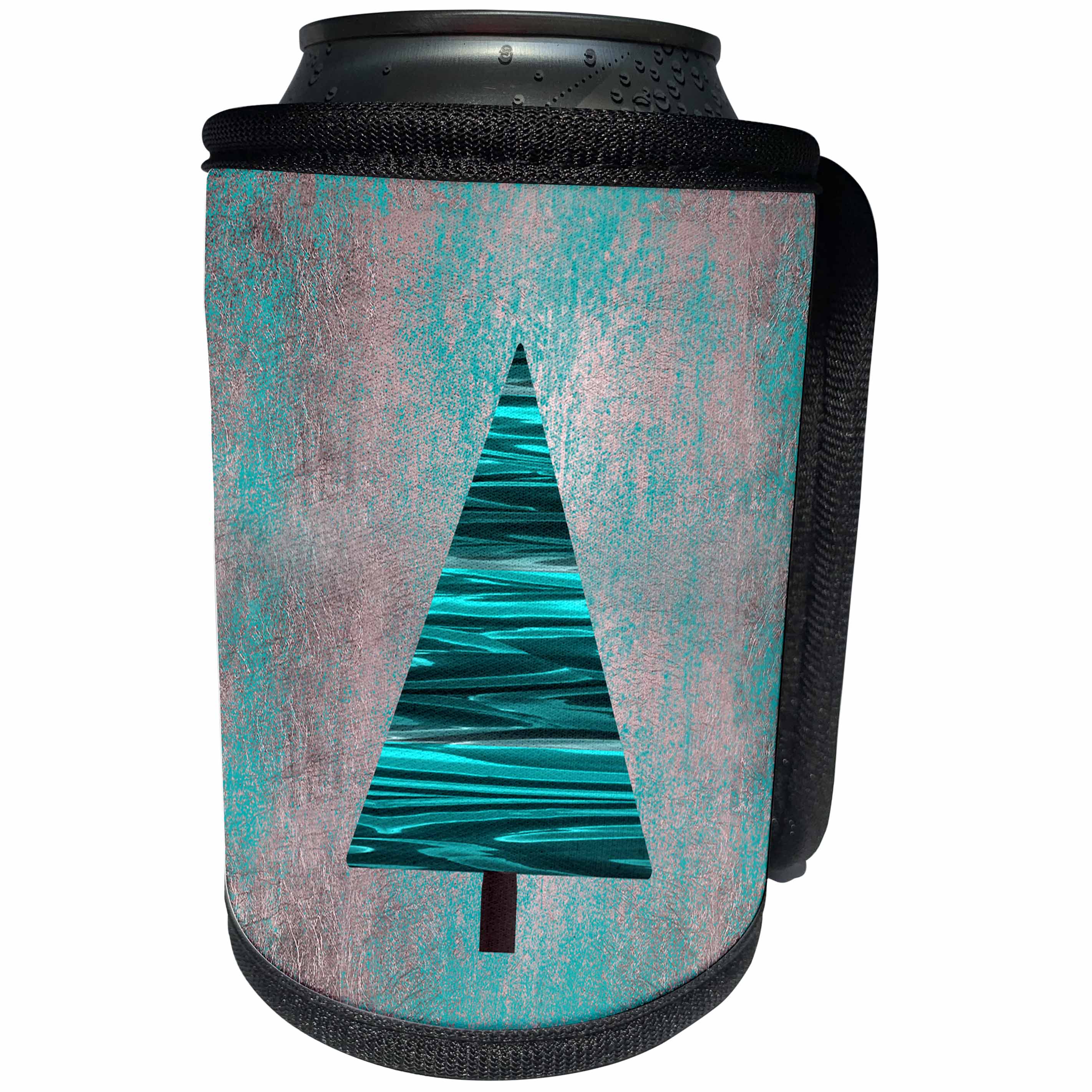 3dRose Andrea Haase Christmas Illustration - Christmas Tree Modern Style In Turquoise - Can Cooler Bottle Wrap (cc_293880)