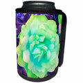 3dRose Jos Fauxtographee- Green and Blue Rose - A rose done digitally in green and blue with purple leaves - Can Cooler Bottle Wrap (cc_293890)