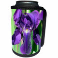 3dRose Jos Fauxtographee- Iris in Purple - A purple Iris shot up close to see the inside details with Yellow - Can Cooler Bottle Wrap (cc_294274)