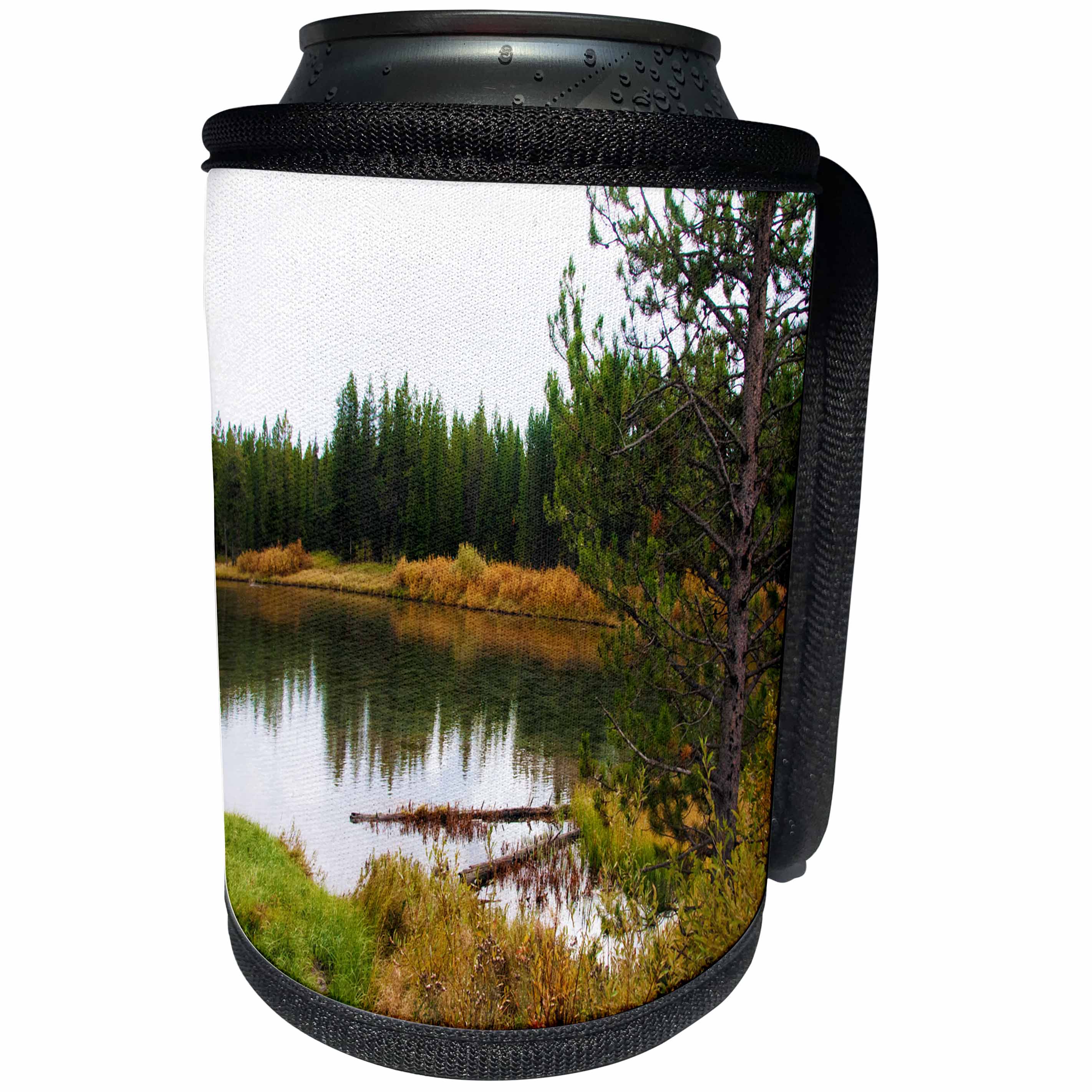 3dRose Jos Fauxtographee- Yellowstone Autumn River - The Snake River in Yellowstone National Park in the Fall - Can Cooler Bottle Wrap (cc_294285)
