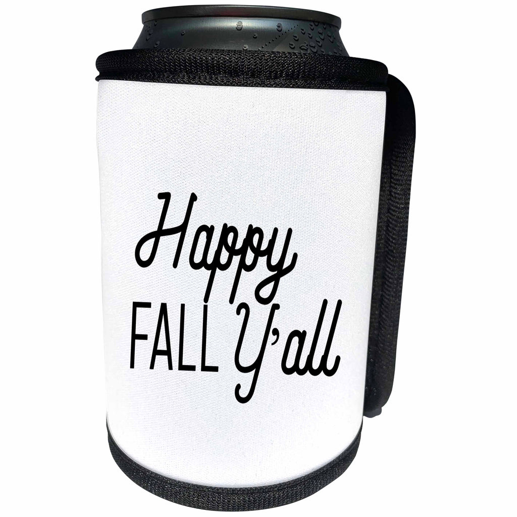 3dRose Tory Anne Collections Quotes - Happy Fall Yall - Can Cooler Bottle Wrap (cc_294293)