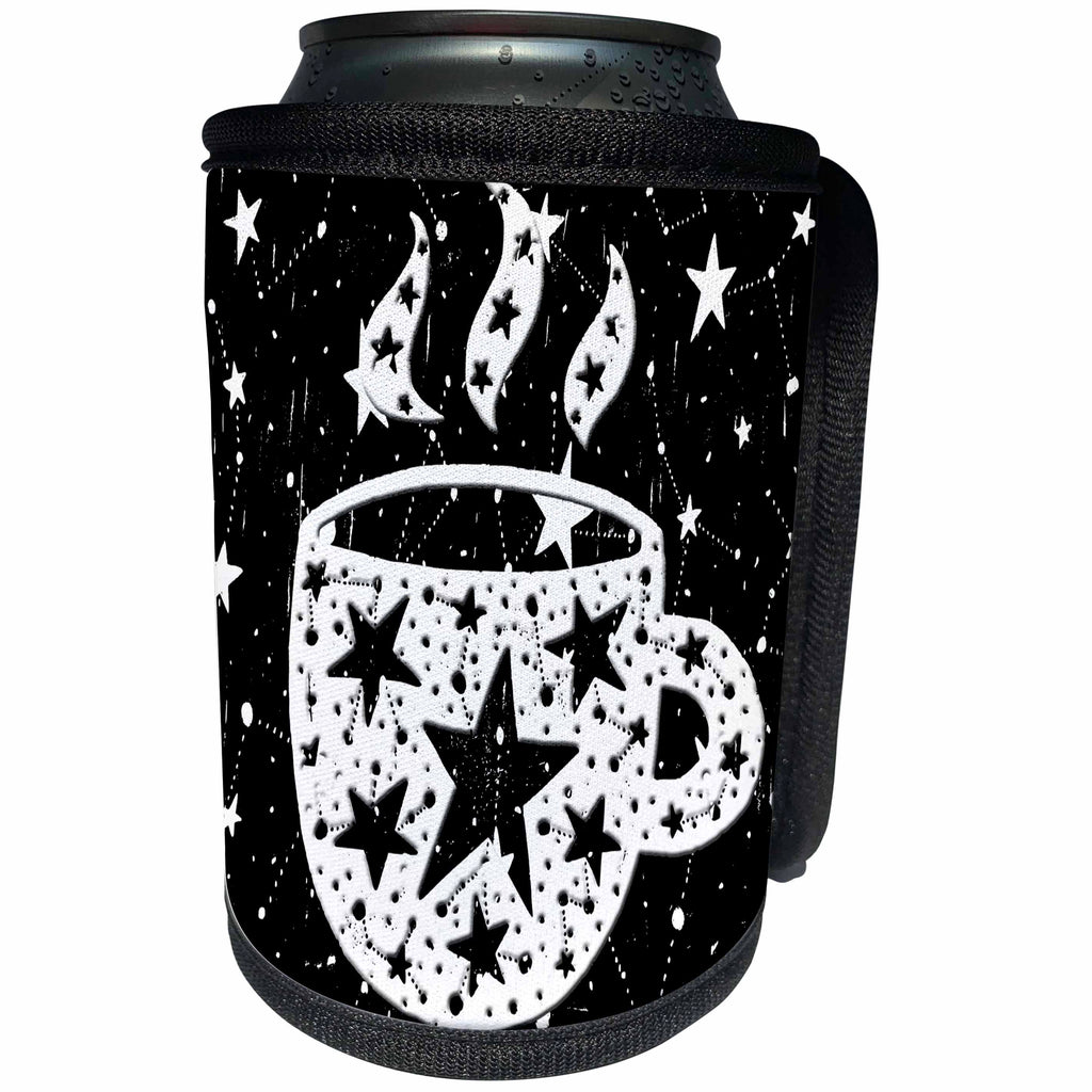 3dRose Spiritual Awakenings Coffee - Dreams of coffee any time of the day a sky of stars and java - Can Cooler Bottle Wrap (cc_294341)