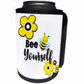 3dRose Spiritual Awakenings Cartoon Animals - Fun with bees and words - Can Cooler Bottle Wrap (cc_294347)