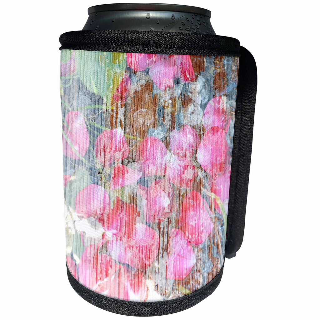 3dRose Patricia Sanders Flowers - Red Rose Petals Romantic Flowers Floral Photography - Can Cooler Bottle Wrap (cc_29435)