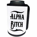 3dRose Russ Billington Designs - Alpha Bitch Design in Black on White - Can Cooler Bottle Wrap (cc_294358)