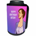3dRose Russ Billington Designs - Happy Birthday Bitch- Retro Girl Image with White Text - Can Cooler Bottle Wrap (cc_294364)