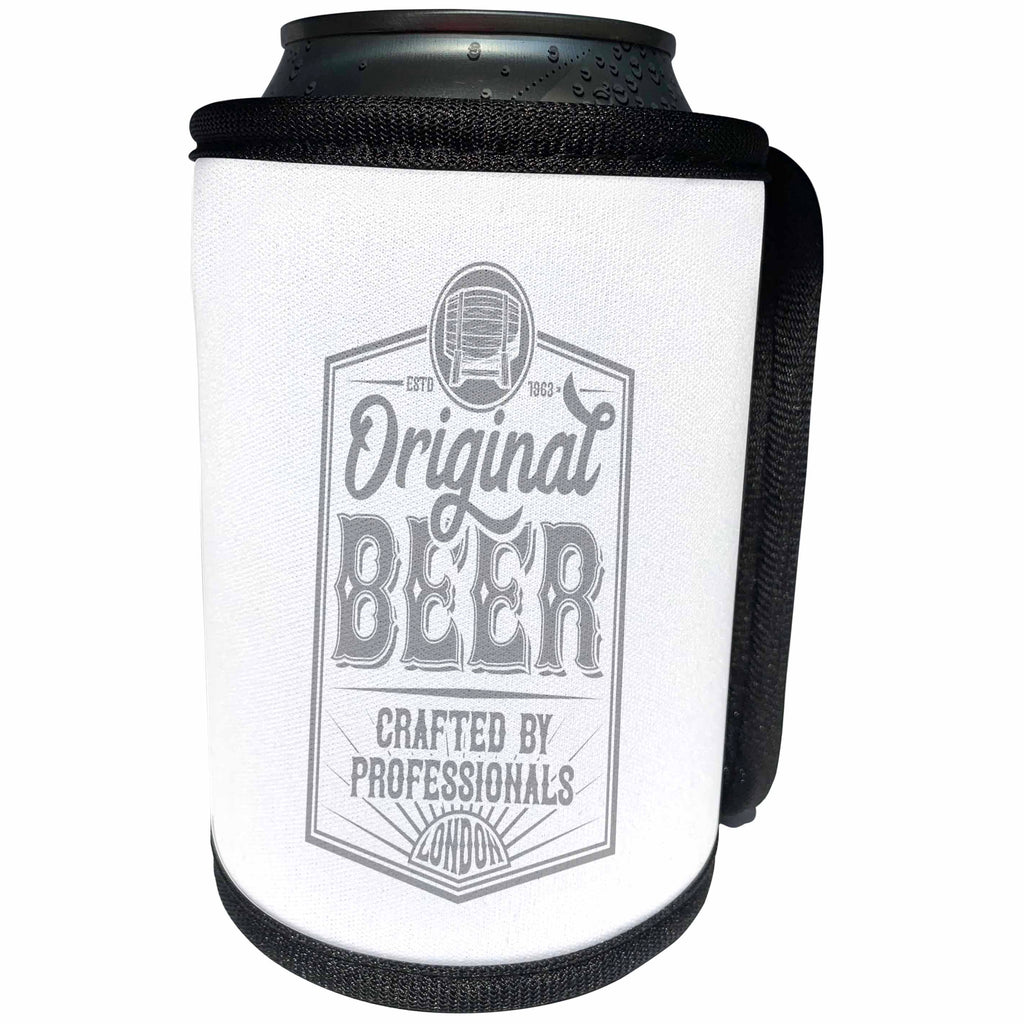 3dRose Alexis Design - Funny Beer - Imaginative logo of original beer crafted by professionals - Can Cooler Bottle Wrap (cc_294593)