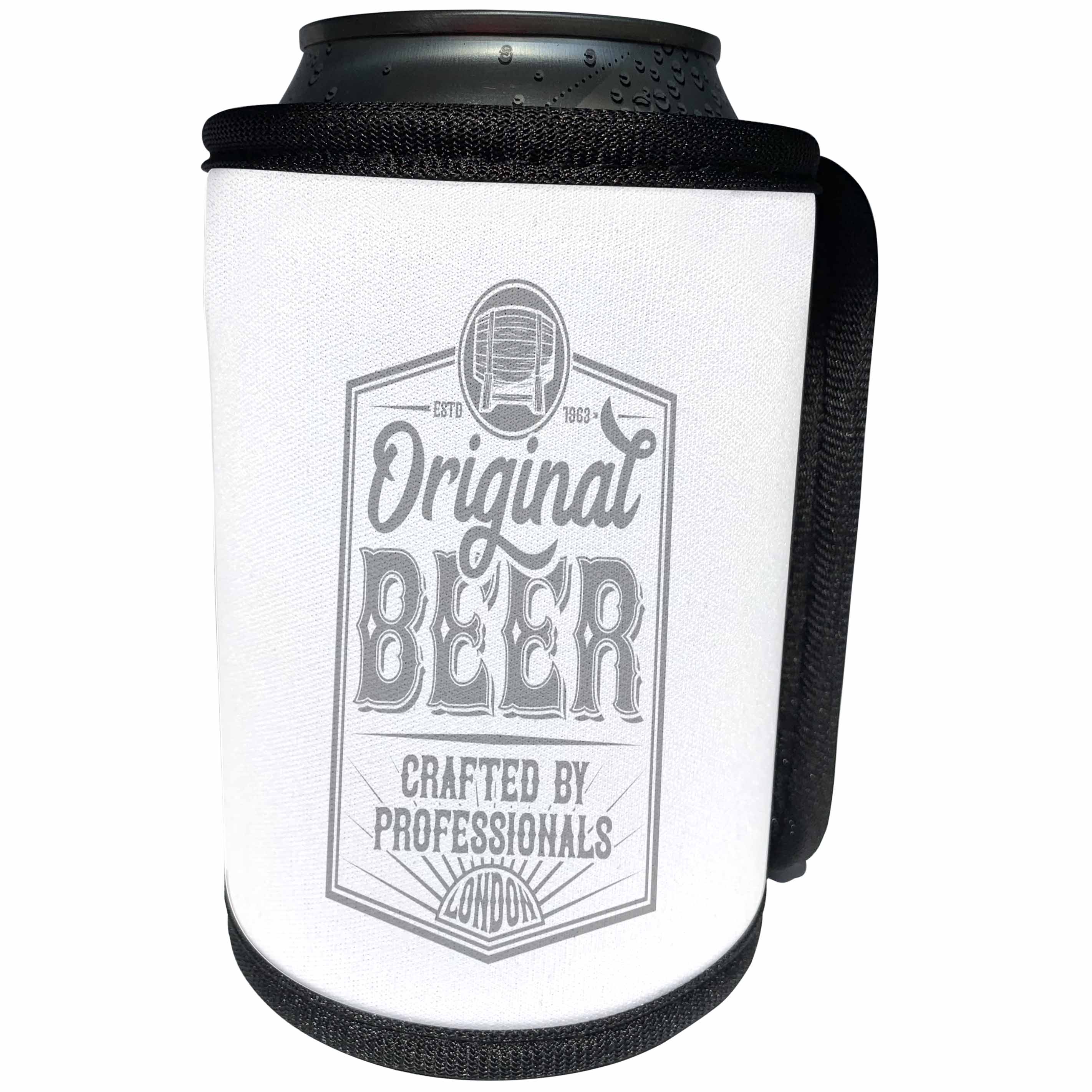 3dRose Alexis Design - Funny Beer - Imaginative logo of original beer crafted by professionals - Can Cooler Bottle Wrap (cc_294593)