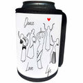 3dRose Alexis Design - Dance - Outlined silhouettes of female dancers. Dance, Love, Life, red heart - Can Cooler Bottle Wrap (cc_294606)
