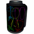 3dRose Alexis Design - Musical Instruments - Colorful silhouette images of musical instruments drums on black - Can Cooler Bottle Wrap (cc_294613)