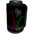 3dRose Alexis Design - Musical Instruments - Colorful silhouette images of musical instruments, heart of notes - Can Cooler Bottle Wrap (cc_294614)