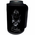 3dRose Alexis Design - Skull - Image of a skull in a hat. Smoke around the skull. Text Outlaw - Can Cooler Bottle Wrap (cc_294621)