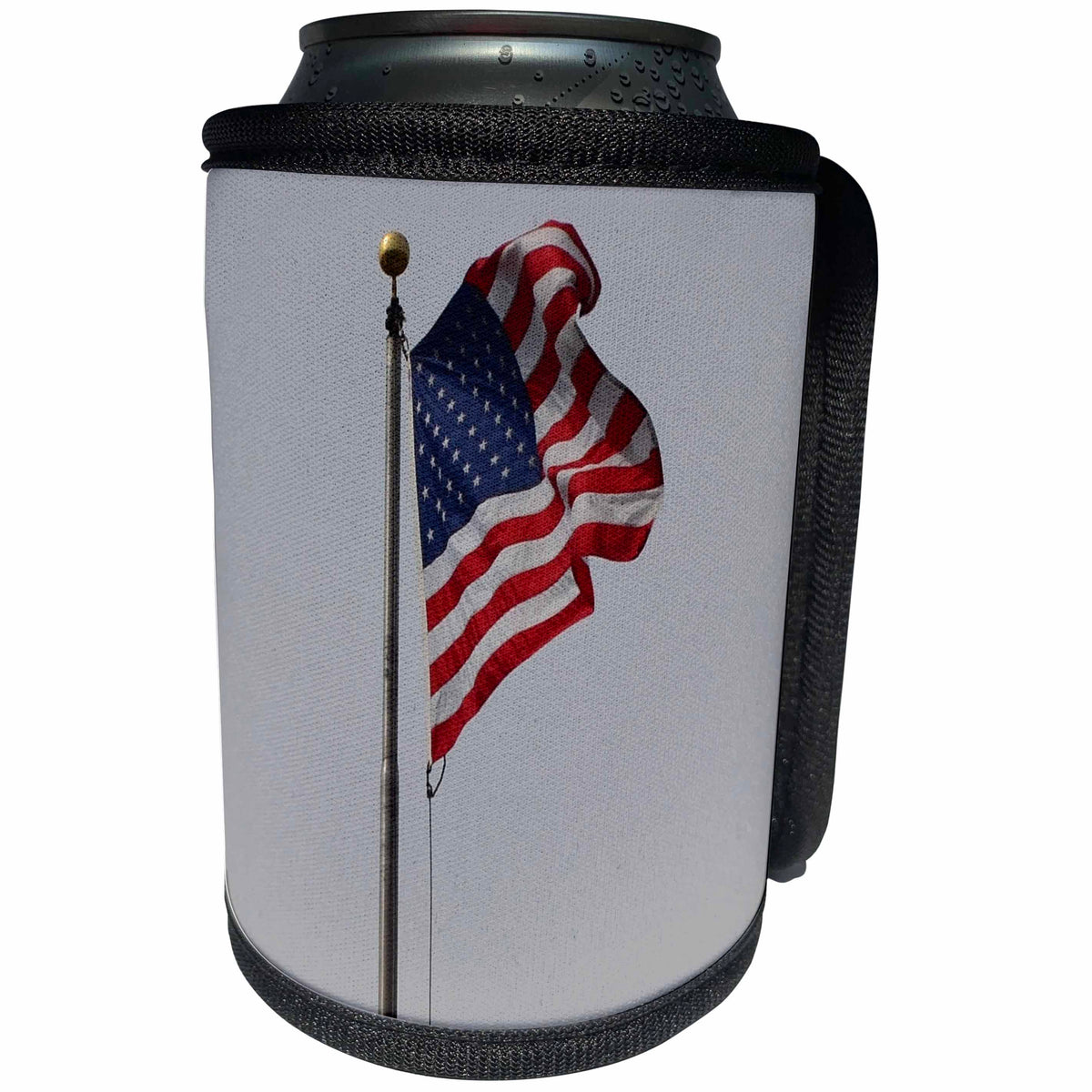 3dRose Patricia Sanders Photography - American Flag and Sky Patriotic Photography - Can Cooler Bottle Wrap (cc_29500)