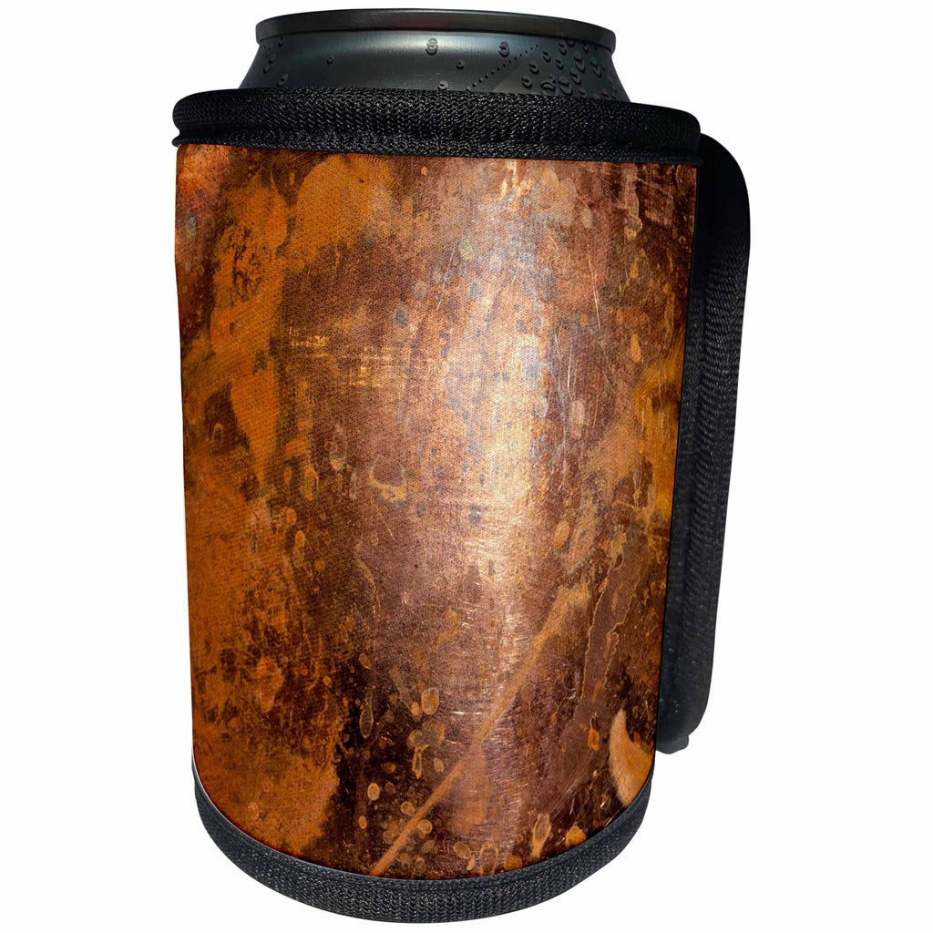 3dRose Alexis Photography - Texture Metal - Image of a Sunlit Copper Metal Surface. Decorative Texture Backdrop - Can Cooler Bottle Wrap (cc_295028)