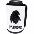 3dRose Alexis Design - Animals - Image of a black raven head. A text Evermore. Funny decorative design - Can Cooler Bottle Wrap (cc_295034)