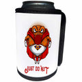 3dRose Alexis Design - Funny Characters - Funny cool looking donut. A text Just Do Nut. Funny decor on white - Can Cooler Bottle Wrap (cc_295047)
