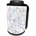 3dRose Alexis Design - Dance - Black outlined dancer silhouettes, colorful stars. Show, dance, jazz - Can Cooler Bottle Wrap (cc_295055)