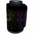 3dRose Alexis Design - Beauty Silhouettes - Five colorful silhouettes of sexy women in bikinis on black - Can Cooler Bottle Wrap (cc_295056)