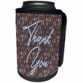 3dRose Alexis Design - Autumn Vibes - Decorative text Thank you on the autumn forest pattern. Thanksgiving - Can Cooler Bottle Wrap (cc_295070)