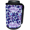 3dRose Alexis Design - Inspirational - God bless you and protect you text. Blue flowers. Floral decor - Can Cooler Bottle Wrap (cc_295073)
