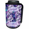 3dRose Alexis Design - Inspirational - Love is great. Love and be loved. Charming blue flowers. Floral decor - Can Cooler Bottle Wrap (cc_295076)