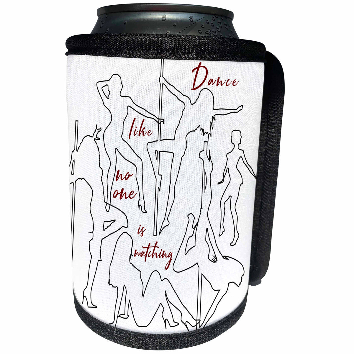 3dRose Alexis Design - Pole Dancers - Silhouettes of women pole dancers. Dance like no one is watching - Can Cooler Bottle Wrap (cc_295087)