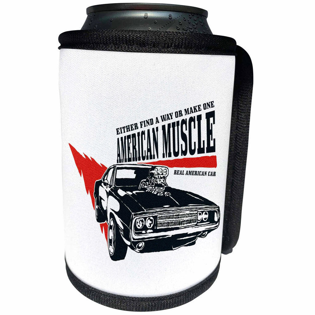 3dRose Alexis Design - Transport Auto - American muscle. Hot Rod car. Elegant automobile transport decor - Can Cooler Bottle Wrap (cc_295089)