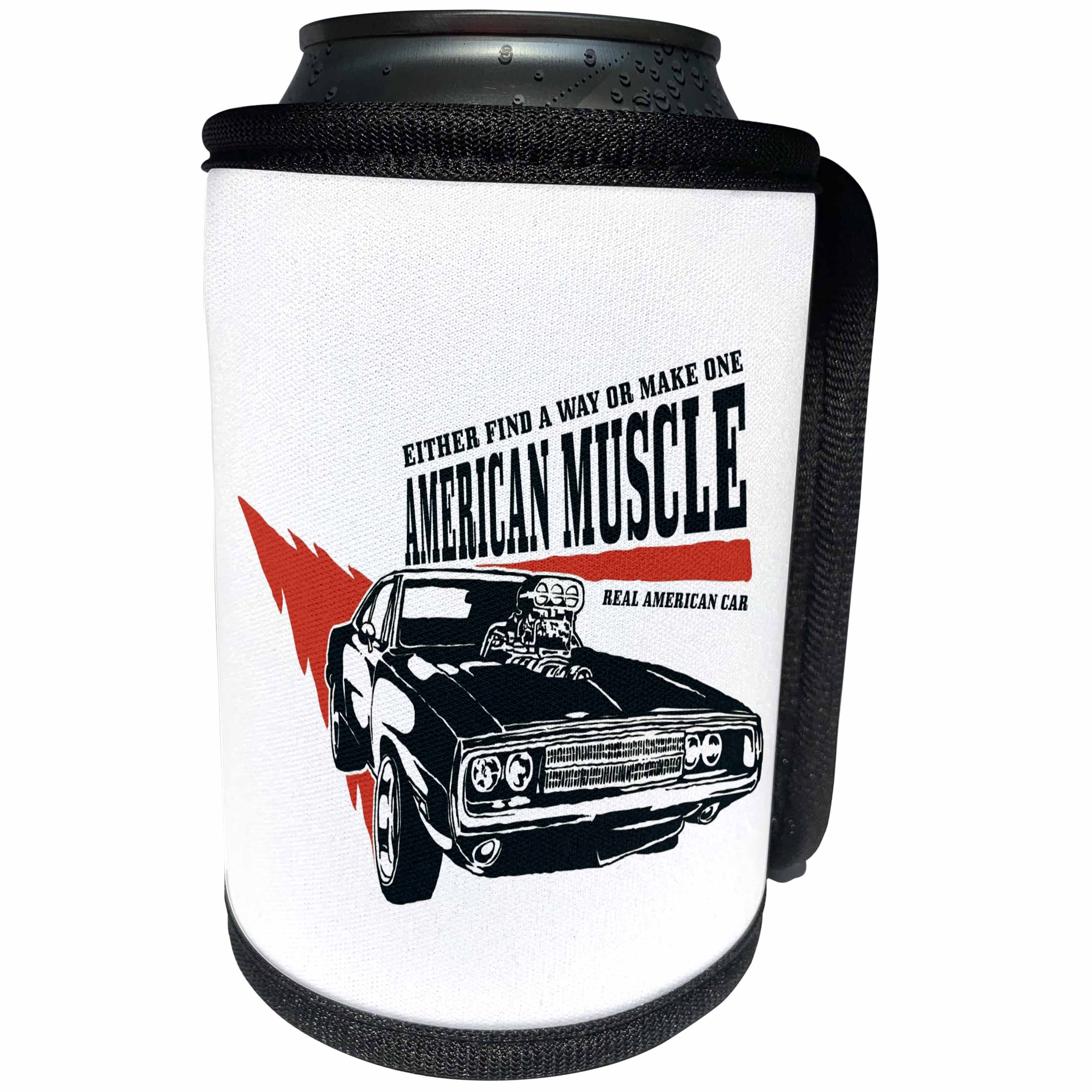 3dRose Alexis Design - Transport Auto - American muscle. Hot Rod car. Elegant automobile transport decor - Can Cooler Bottle Wrap (cc_295089)