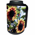 3dRose Stamp City - flowers - Photograph of sunflowers got a fun painted effect in Photoshop. - Can Cooler Bottle Wrap (cc_295281)