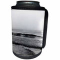 3dRose Stamp City - beach - Black and white photograph of a sunrise on a Jersey Shore beach. - Can Cooler Bottle Wrap (cc_295282)