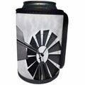 3dRose Stamp City - miscellaneous - Photograph of a silver metal windmill in our garden. - Can Cooler Bottle Wrap (cc_295308)