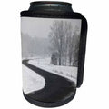 3dRose Stamp City - landscape - Photograph of a windy road on a snowy day in South Carolina. - Can Cooler Bottle Wrap (cc_295309)