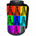 3dRose Stamp City - animals - Photograph of a zebra changed into many different colors. - Can Cooler Bottle Wrap (cc_295312)