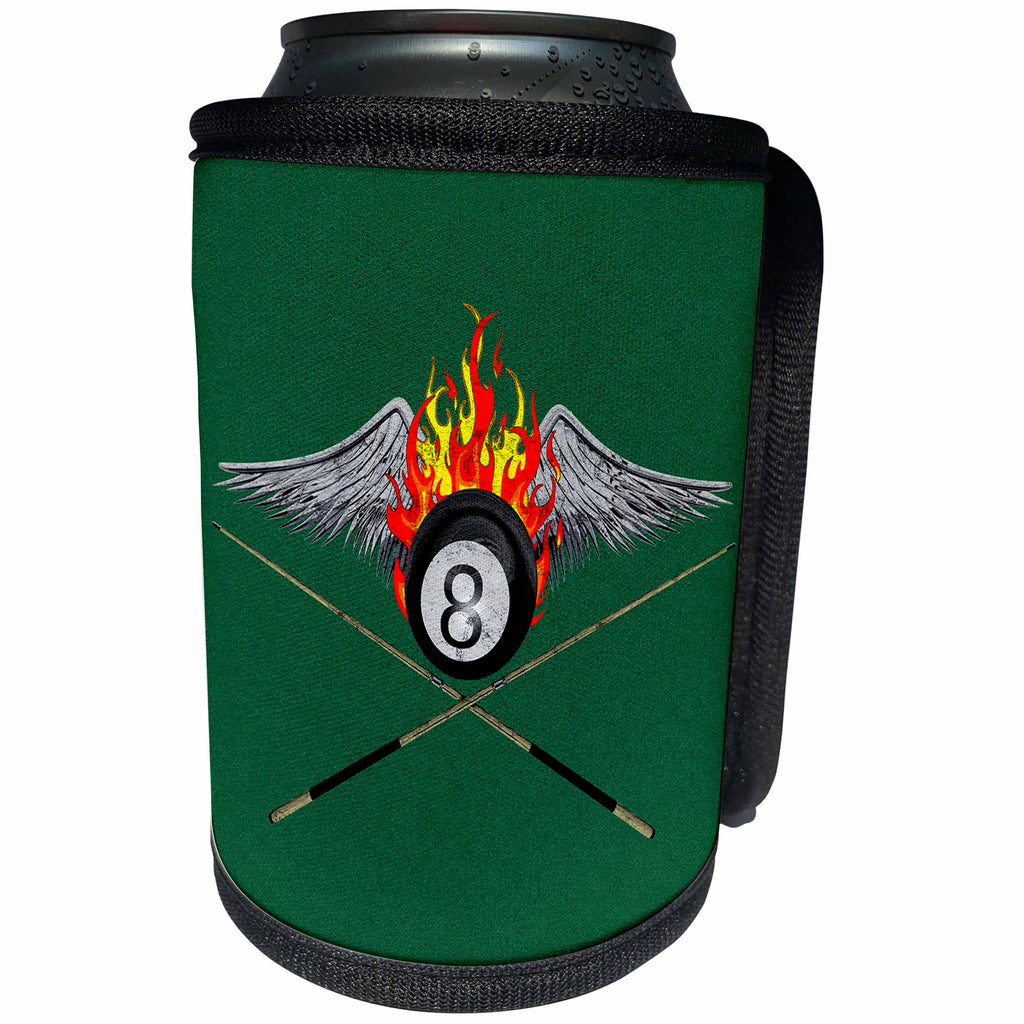 3dRose MacDonald Creative Studios – Games - A billiard graphic for anyone who plays pool, 8-ball, or billiards. - Can Cooler Bottle Wrap (cc_295352)