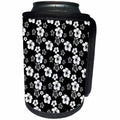 3dRose MacDonald Creative Studios – Hawaii - A black and white hibiscus flower and turtle Hawaiian pattern. - Can Cooler Bottle Wrap (cc_295353)