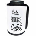 3dRose Tory Anne Collections Quotes - Cats Books And Coffee - Can Cooler Bottle Wrap (cc_295763)